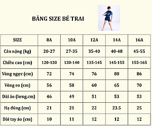 Đồ bơi cho bé trai quần short size lớn đến 55kg