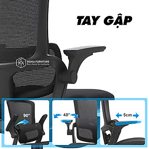 Ghế công thái học Nghiafurniture Mirai - Tối ưu về giá, tối đa tính năng, ngả lưng 140 độ, có gác chân, piston class4