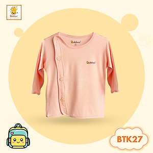 Áo sơ sinh Babiboo cài chéo tay dài vải visco siêu mềm mại cho bé BTK24