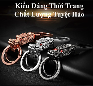 Móc Treo Chìa Khóa Oto Xe Máy ZB-8773 Hình Đầu Rồng Mắt Ngọc Cực Chất ( giao màu ngẫu nhiên )