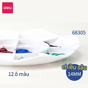Khay Pha Màu Deli - 12 Ngăn - 1 Chiếc - 68305
