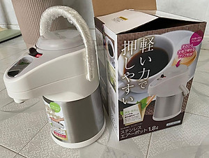 Bình giữ nhiệt để bàn dạng bấm rót Pearl Kinzoku Eco Air Pot 2.5L - Hàng nội địa Nhật Bản