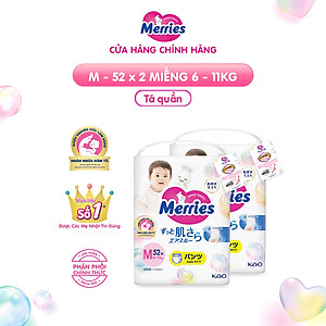 Combo 2 Tã/bỉm quần Merries Đủ Size M52/L44/XL38/XXL24