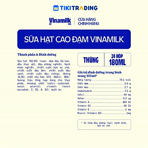 Thùng 24 hộp sữa hạt cao đạm Vinamilk ít đường 180ml