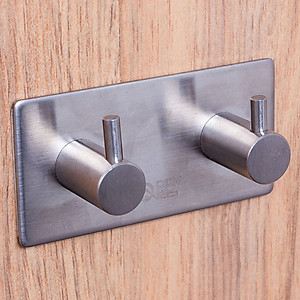 Móc treo quần áo 2 chấu dán tường inox 304 Hobby home decor 2TV160