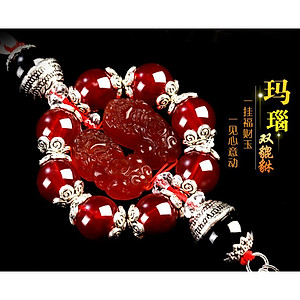 Cặp Nghê Đỏ Phong Thủy Treo Xe Ô Tô 