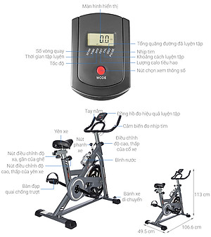 Xe đạp tập thể dục spining Airbike Sport - Hàng chính hãng