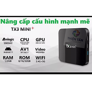 Box TV TX3 mini+ (2024) - Ram 4G/32G  Android TV 11.0 - Chip Amlogic S905W2 - Bluetooth 5.0 - Xem Truyền Hình Đá Banh Miễn Phí - Hàng Nhập Khẩu