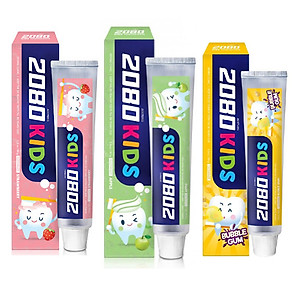 Kem đánh răng 2080 kid's cho trẻ em hương táo Hàn Quốc 80g tặng kèm móc khoá