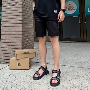 Giày Sandal Nam The Bily  Quai Chéo - Xám Thổ Cẩm BL01XTC