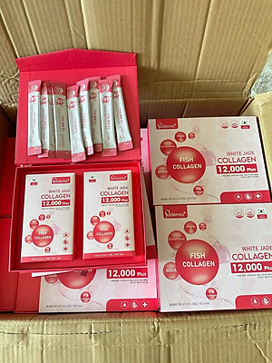 Collagen vảy cá White Jade Puderma 12.000 plus : Tăng độ đàn hồi cho làn da nhanh chóng, giúp da luôn căng mịn trắng sáng. Chống lão hóa da như nếp nhăn, khô ráp… và làm mờ vết thâm nám duy trì sự căng mướt, trẻ trung cho làn da