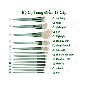 Bộ Cọ Trang Điểm Mini 13 Chi Tiết - Giao màu ngẫu nhiên