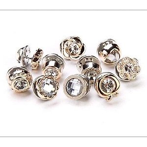 Set 10 cúc cài áo mini chống hở, ghim cài trang trí khuy áo thời trang Hàn Quốc (Giao mẫu ngẫu nhiên)