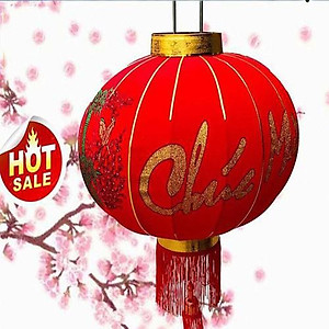  Đèn Lồng Vải Nhung Treo Tết Lễ Hội Size 60cm 80cm 100cm