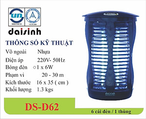 Đèn diệt côn trùng Đại Sinh D62 tặng kèm bóng thay thế