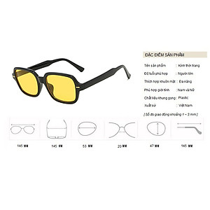 Kính Râm, Kính Mát Nam Nữ Mắt Vàng Gọng Nhựa Cứng Cáp Chống Tia UV - BLUE LIGHT