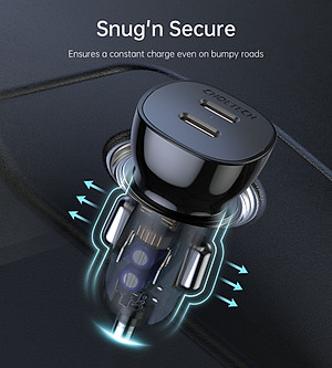 Củ Sạc Điện Thoại Ô Tô 40W, 2 Cổng Type-C PD 20W CHOETECH TC0008 V2 - Hàng Chính Hãng