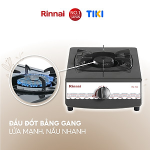 Bếp gas đơn Rinnai RV-150(G) mặt bếp men và kiềng bếp men - Hàng chính hãng.