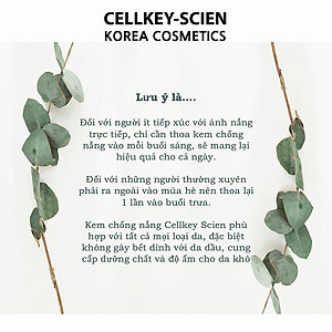 Combo Kem Nền Kem Chống Nắng Che Khuyết Điểm Kiềm Dầu Dưỡng Trắng Chống Nhăn Cho Da Nhạy Cảm Cellkey-Scien BB Sun Cream (80ml)