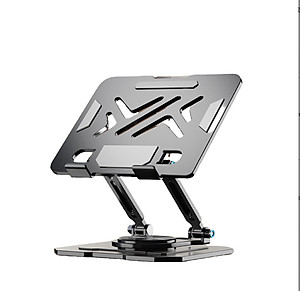 Kệ đỡ giá đỡ đế tản nhiệt cho máy tính bảng hợp kim nhôm gấp gọn xoay 360 độ nhiều nấc độ cao K31- Hàng chính hãng