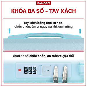 Vali du lịch BAMOZO cao cấp 8812 vali kéo nhựa được bảo hành 5 năm