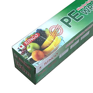Màng bọc thực phẩm PE Ringo, An toàn, Dùng được trong tủ lạnh, lò vi sóng, có lưỡi cắt dạng trượt