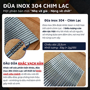 Set 05 đôi đũa inox 304 - 316 DandiHome 2020 chống trơn trượt, sang trọng, tinh tế