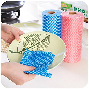 Cuộn Khăn Giấy Lau Đa Năng - Chất Liệu Rayon An Toàn - Lau Chén Đĩa , Lau Nhà Bếp..vv - Hàng Chính Hãng