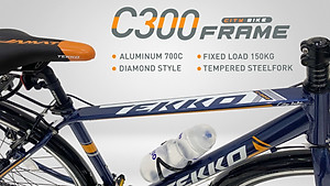 Xe đạp Tekko thể thao City C300 Khung nhôm cao cấp - Phù hợp với người cao từ 1m45 trở lên
