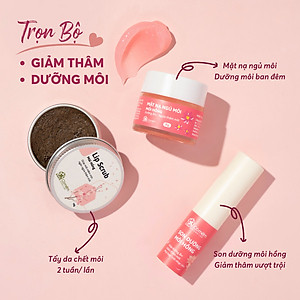 Bộ Chăm Sóc Môi Giảm Thâm Dưỡng Mềm Môi Hồng Căng Mịn An Toàn Vượt Trội Cỏ Mềm 200g