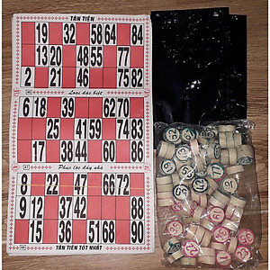 Bộ đồ chơi lô tô 90 số bằng gỗ in màu sắc nét - trò chơi hot ngày tết