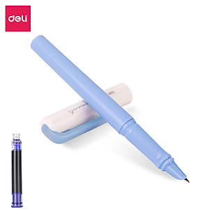 Bút Máy Học Sinh Deli - Bút Máy Cho Học Sinh Tiểu Học Kèm Ống Mực Xanh - Bút Viết Nhanh Mướt - SF520