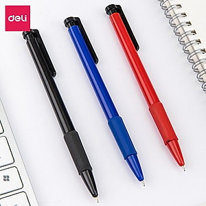 Combo 5-10-20 Bút Bi Viêt Bi Bấm Văn Phòng Học Sinh 0.7mm Deli - Đầu Bấm Thiết Kế Chống Trượt Tiện Dụng - 6546S