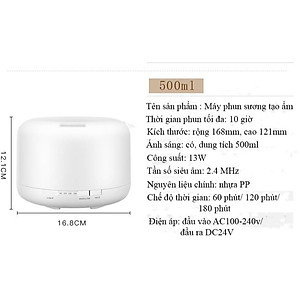 Máy Phun Sương, Tạo Độ Ẩm 500ML Có Đèn Led 7 Chế Độ Màu
