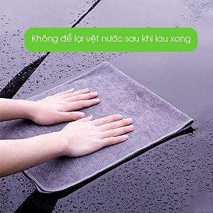 Khăn lau xe ô tô đa năng microfiber xám không để lại bụi vải, không để lại vệt nước, khổ to, không phai màu TÂM LUÂN Chổi lau tẩm dầu - Hàng chính hãng