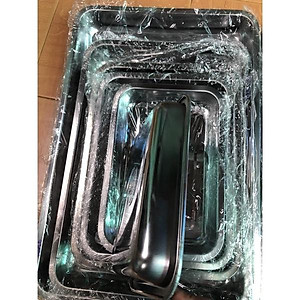 Khay inox sâu lòng và khay inox thấp lòng đủ cỡ mâm inox chữ nhật đựng thức ăn mâm làm bánh mâm inox tiệm cơm mâm cơm