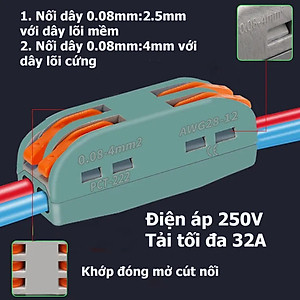 Đầu nối dây điện Domino - Thiết kế chắc chắn, an toàn, nối dây siêu nhanh