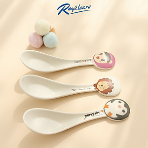 Thìa cán ngắn chất liệu bột tre Bamboo kháng khuẩn D7066 ROYALCARE - ăn dặm an toàn cho cho sức khỏe của bé