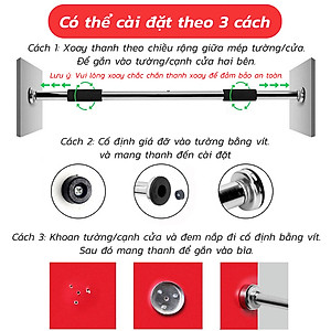 Xà Đơn Treo Tường 60-150cm Gắn Cửa Đa Năng Độ Dài Tùy Chỉnh Giúp Bạn Tập Gym, Tập Cơ Bụng, Cơ Vai, Cơ Xô treo tường gắn cửa độ dài tùy chỉnh (hàng nhập khẩu)