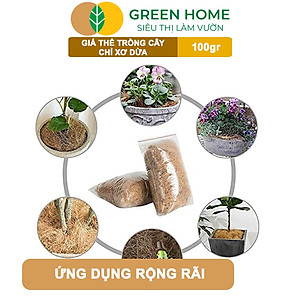 Chỉ Xơ Dừa Greenhome, Bao 100gr, Chuyên Dùng Giá Thể Trồng Lan, Kiểng Lá, Đắp Gốc Giữ Ẩm Cây Trồng