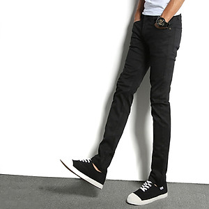 Quần Bò Nam Đen Trơn Dáng Skinny Phong Cách Đơn Giản Trẻ Trung SQ602A