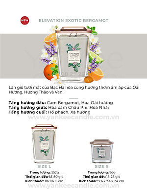 Nến ly vuông Elevation size L - Exotic Bergamot (552g)