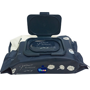 Bộ 8 Gói Khăn Ướt Wesser 80 Tờ / gói (Màu Xanh Navy) chất liệu Vải Dập Nổi cao cấp - Không Hương - Không Parapen