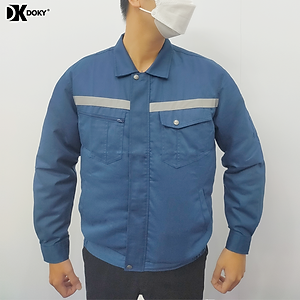 Bộ Áo Điều Hòa DOKY Nhật Bản Chất Liệu Vải Kaki Cao Cấp, PIN Dung Lượng Cao 30.000mAh, Quạt Không Chổi Than 12V Chạy Bền Khỏe - Màu Xanh Than