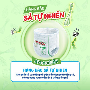 [MỚI] Tã Quần Xua Muỗi Bobby Antimos – Hàng rào Sả tự nhiên Bye Muỗi 8H - Size M 52 miếng