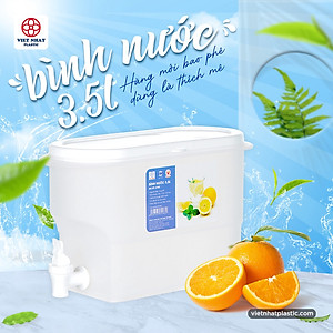 Bình nước 3.5L có vòi để tủ lạnh nhựa Việt Nhật