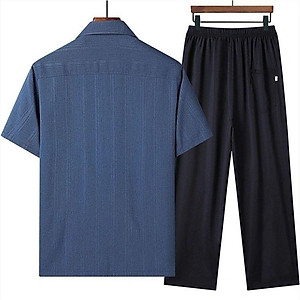 Bộ đũi nam trung niên, bộ quần áo trung niên nam cho bố