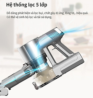 Máy hút bụi không dây Lock&lock ENV356GRY đa năng cầm tay 3 trong 1 (lau sàn, hút bụi, hút bụi giường nệm), động cơ BLDC (350W) - Hàng chính hãng