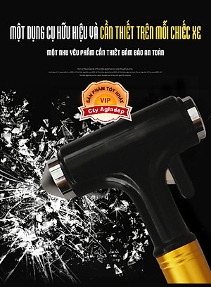 Búa đập kính oto, Búa cứu hộ phá kính thoát hiểm trường hợp nguy cấp - Phụ kiện mọi xe hơi Huyndai, Toyota,mitsubishi,..