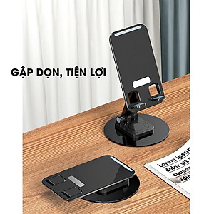 Giá đỡ điện thoại bằng kim loại xoay 360° có thể gấp gọn, chân đế vững chắc - Hàng Nhập Khẩu